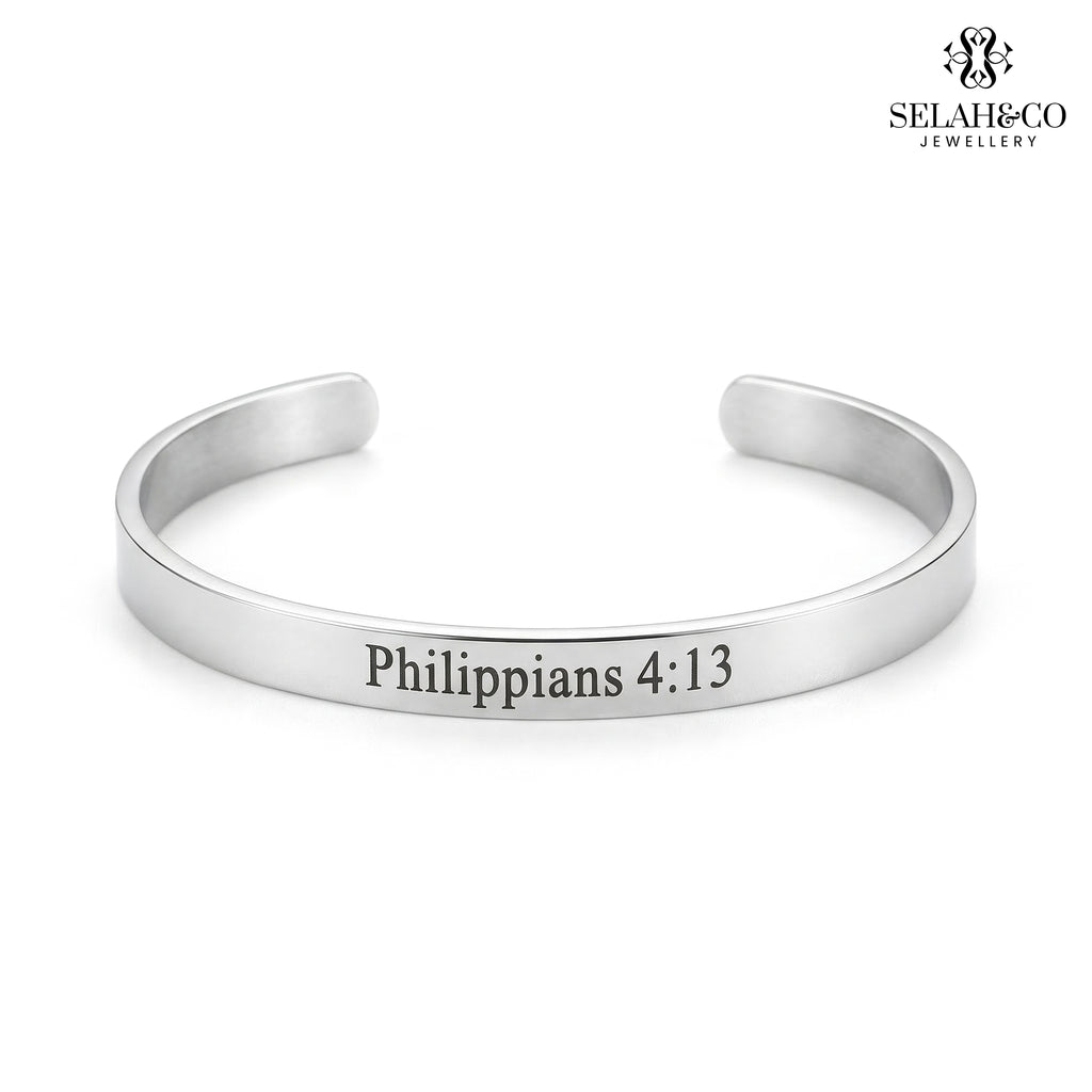 Engraved Scripture Bracelet - Philippians 4:13