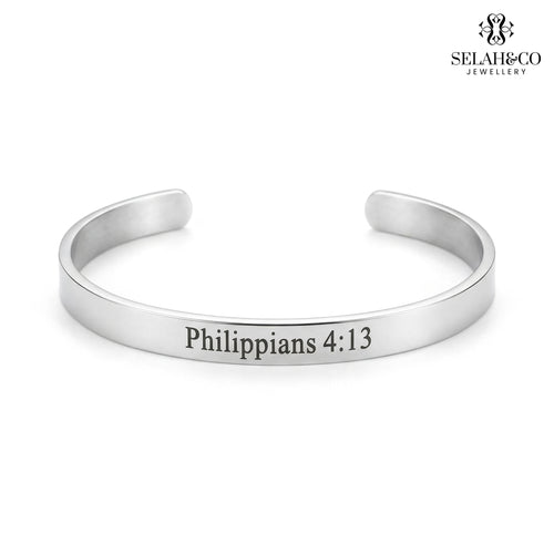 Engraved Scripture Bracelet - Philippians 4:13